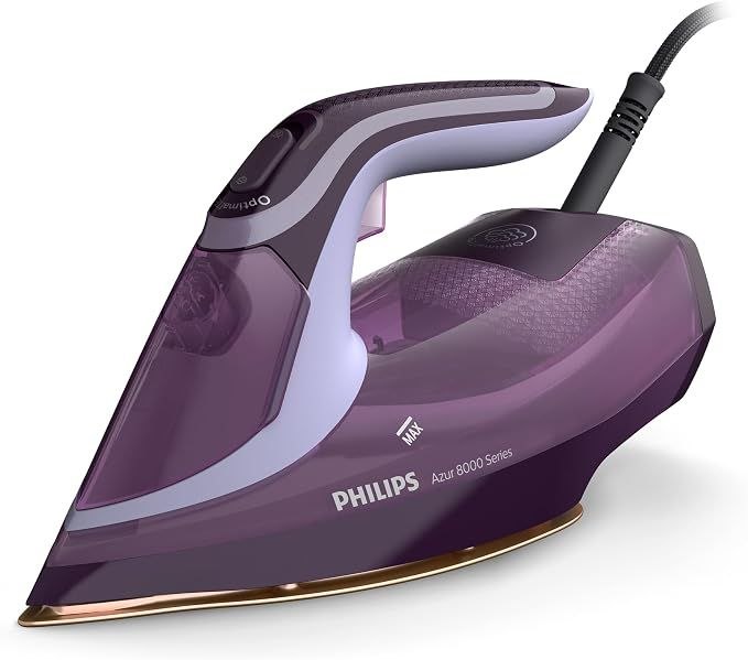 Philips 8000 Serisi Azur Buharlı Ütü – 3000W, OptimalTEMP Teknolojisi, 55g/dk Sürekli Buhar, Sıfır Yanık Riski,