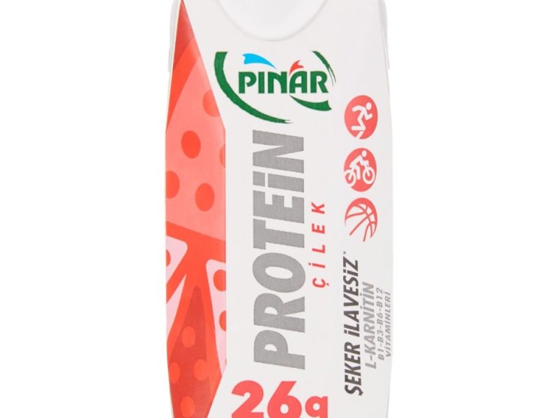 🚨 Pınar Çilekli Protein Süt 500 ml 26g Protein, Şeker İlavesiz — %33 İndirim