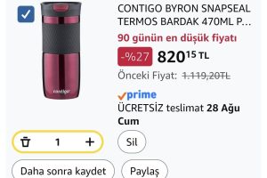 CONTIGO BYRON SNAPSEAL TERMOS BARDAK 470ML PEMBE
