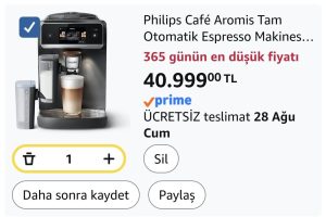 Philips Café Aromis Tam Otomatik Espresso Makinesi – BrewExtract Teknolojisi, LatteGo Pro, 50+ Sıcak ve Soğuk İçecek, kolay temizleme, sezgisel ekran ve Barista asistanı ile (EP8757/12)