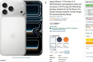 Apple iPhone 17 Pro Max 512 GB:ProMotion teknolojisine sahip 6.9 inç ekran, A19 Pro Çip, Bir iPhone’da Şimdiye Kadarki En İyi Pil Ömrü, Pro Fusion Kamera Sistemi, Center Stage Ön Kamera;Gümüş Rengi
