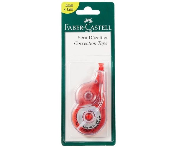🛍️ Faber Castell Şerit Düzeltici, 5mm x 12m, Hızlı Kapatıcı, Kuruma Süresi Gerektirmez, Asorti Renkler