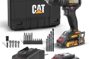 CAT DX1010.1 18Volt 2.0Ah Li-ion Çift Akülü Kömürsüz Profesyonel Şarjlı Darbeli Matkap + 20 Parça Delme Vidalama Uç Seti