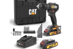 🛍️ CAT DX1010.1 18Volt 2.0Ah Li ion Çift Akülü Kömürsüz Profesyonel Şarjlı Darbeli Matkap + 20 Parça Delme Vidalama Uç Seti
