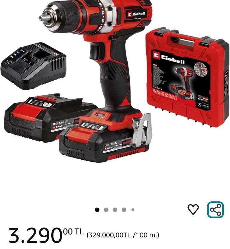 Einhell TE-CD 18/40-1 Li (2×1,5 Ah), Akülü Vidalama