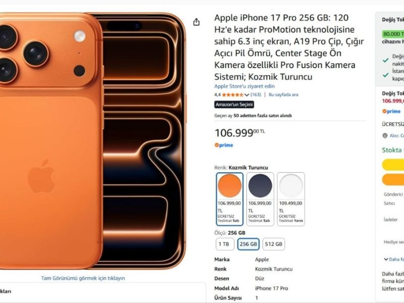 Apple iPhone 17 Pro 256 GB Kozmik Turuncu