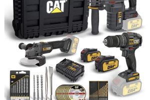 CAT DXK302 18V Şarjlı Kombo Set, 3 Parça Kömürsüz Profesyonel Elektrikli El Aletleri, 4.0Ah Li-ion, 50Nm Tork, 39 Parça Aksesuar
