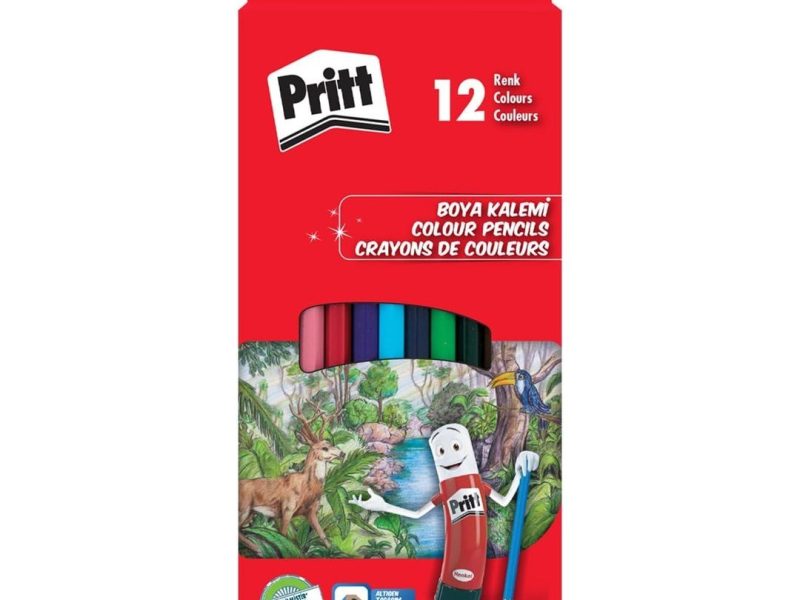 🛍️ Pritt 12’li Uzun Kuru Boya Kalemi, 12 Renk