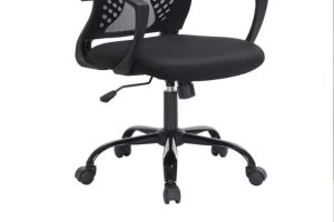 SONGMICS Ofis Sandalyesi, 360 Döner Sandalye, Sallanma Fonksiyonlu, Nefes Alabilir, Ofis, Çalışma Odası, 120 Kg’A Kadar Taşıyabilir, Siyah, Obn22Bk