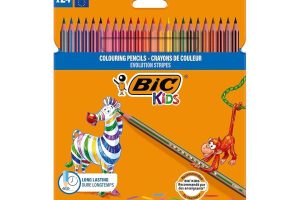 🛍️ BIC Kids Evolution Stripes Kuru Boya Kalemi, 24’lü Kutu, Kıymık Oluşturmaz, Çiğnemeye Karşı Dayanıklı, Kolay Açılır — %10 İndirim