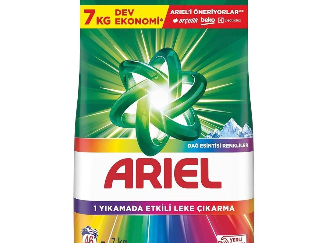 🛍️ Ariel Dağ Esintisi Renkliler Toz Çamaşır Deterjanı 7 Kg 46 Yıkama — %33 İndirim