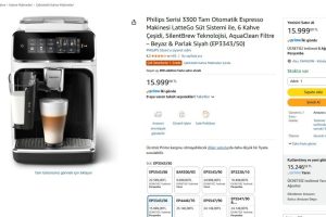Philips Serisi 3300 Tam Otomatik Espresso Makinesi LatteGo Süt Sistemi ile, 6 Kahve Çeşidi, SilentBrew Teknolojisi, AquaClean Filtre – Beyaz & Parlak Siyah (EP3343/50)