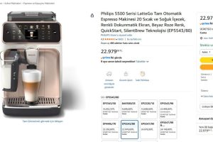 Philips 5500 Serisi LatteGo Tam Otomatik Espresso Makinesi 20 Sıcak ve Soğuk İçecek, Renkli Dokunmatik Ekran, Beyaz Roze Renk, QuickStart, SilentBrew Teknolojisi (EP5543/80)