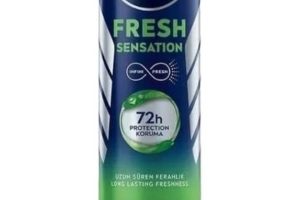 NIVEA MEN Erkek Sprey Deodorant Fresh Sensation 150 ml, Ter ve Ter Kokusuna Karşı 72 Saat Anti-perspirant Koruma, Ferah Koku