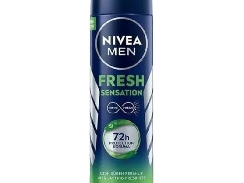 NIVEA MEN Erkek Sprey Deodorant Fresh Sensation 150 ml, Ter ve Ter Kokusuna Karşı 72 Saat Anti-perspirant Koruma, Ferah Koku