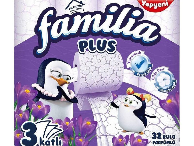 Familia Plus 3 Katlı Tuvalet Kağıdı Sihirli Çiçekler 32’li 1 Paket (1 x 32 Adet), 2.7 kg