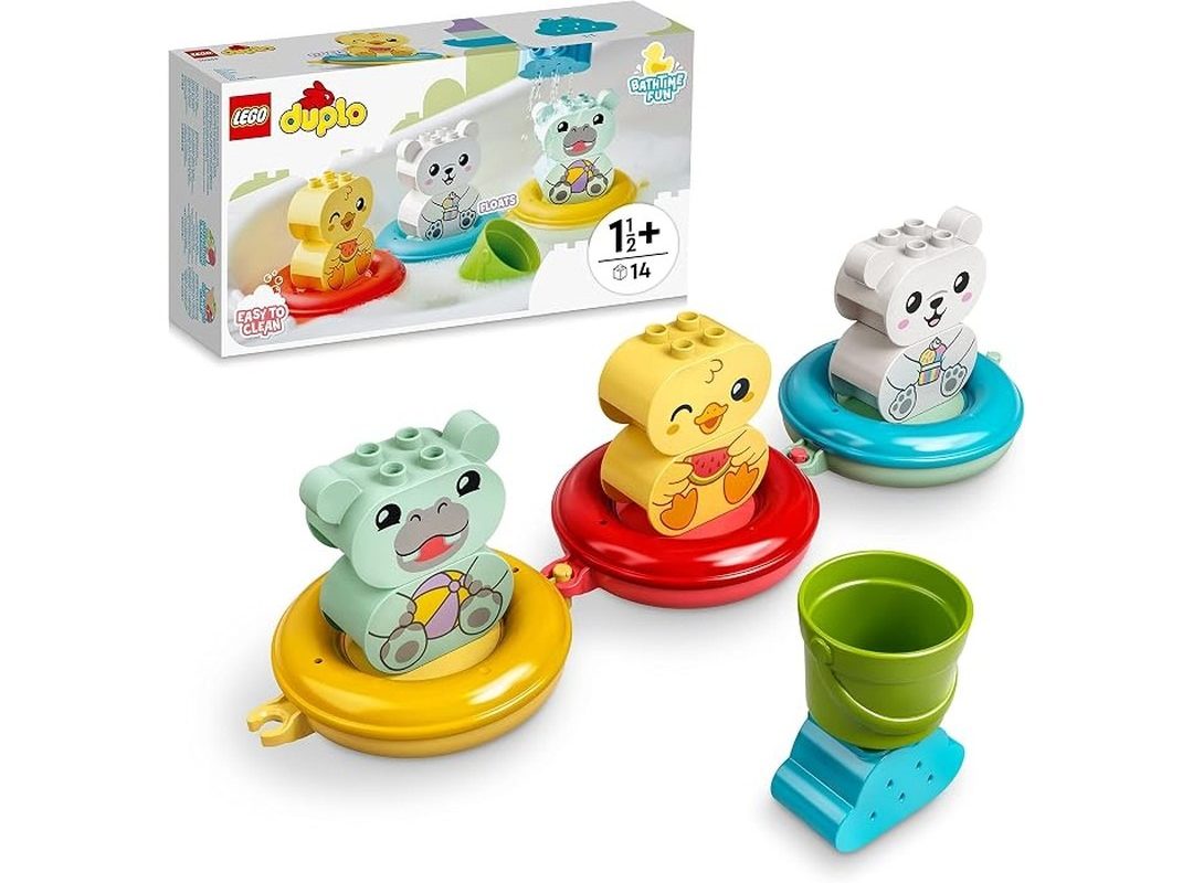 🛍️ LEGO DUPLO İlk Banyo Zamanı Eğlencesi: Yüzen Hayvan Treni 10965 – 1.5 Yaş ve Üzeri Çocuklar için Eğitici Hediye Fikri, Su Aygırı, Ördek ve Kutup Ayısı İçeren Yaratıcı Oyuncak Yapım Seti (14 Parça)