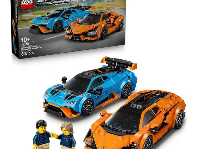 LEGO Speed Champions Lamborghini Revuelto ve Huracán STO 77238 10 Yaş ve Üzeri Çocuklar için Sürücü Minifigürü İçeren Oyuncak Yapım Seti, Hediye Fikri (607 Parça)