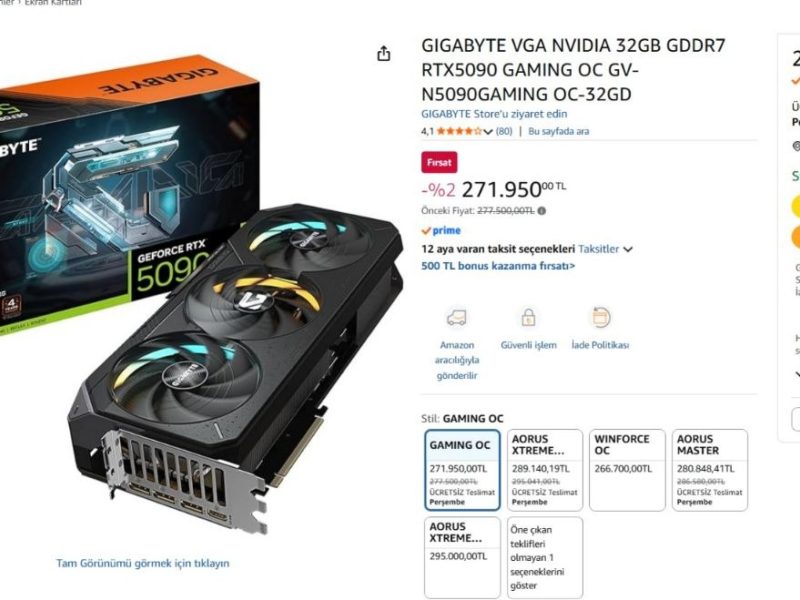 GIGABYTE VGA NVIDIA 32GB GDDR7 RTX5090 GAMING OC GV-N5090GAMING OC-32GD