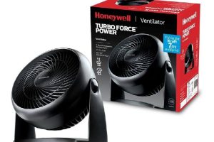 HONEYWELL TurboForce Turbo Vantilatör HT900E, Sessiz Soğutma, 90 Dereceye Kadar Ayarlanabilir Eğim Açısı, 3 Hız Ayarı, Duvara Montaj, Masa Vantilatörü – Siyah