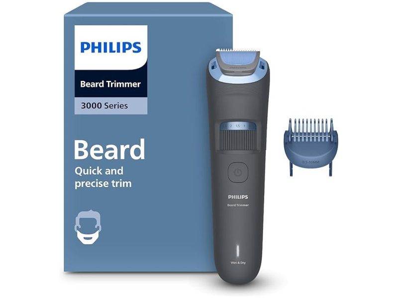 🛍️ Philips Beard Trimmer 3000 Serisi, Siyah, 20 Uzunluk Ayarı, Kendini Bileyen Bıçaklar, 60 Dakika Kablosuz Kullanım, USB A Şarj, BT3617/15