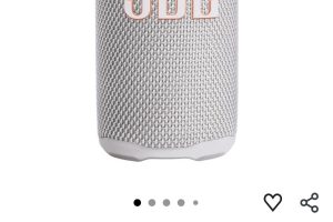 JBL Grip Bluetooth hoparlör, Beyaz, JBL Pro ses, AI Sound Boost, IP68 su geçirmez ve toz geçirmez, ambiyans aydınlatması, 14 saate kadar çalma süresi, Auracast çoklu hoparlör bağlantısı, JBL