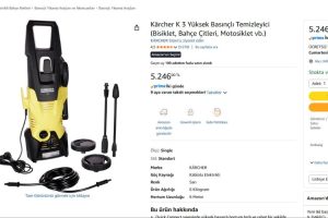 Kärcher K 3 Yüksek Basınçlı Temizleyici (Bisiklet, Bahçe Çitleri, Motosiklet vb.)