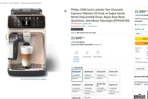 Philips 5500 Serisi LatteGo Tam Otomatik Espresso Makinesi 20 Sıcak ve Soğuk İçecek, Renkli Dokunmatik Ekran, Beyaz Roze Renk, QuickStart, SilentBrew Teknolojisi (EP5543/80)