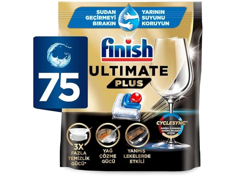 🛍️ Finish Ultimate Plus 75 Kapsül Bulaşık Makinesi Deterjanı Tableti (1 x 75 Kapsül)