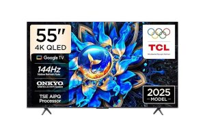 🛍️ TCL 55 inç Akıllı TV 55T8C 4K QLED Renkli Quantum Crystal HDR10+ Oyun Google TV, 144Hz Doğal Yenileme Hızı, ONKYO 2.1 Hi Fi Ses Sistemi, Dolby Atmos, DTS Virtual X, MEMC, Game Master (2025 Modeli)