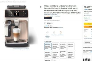 Philips 5500 Serisi LatteGo Tam Otomatik Espresso Makinesi 20 Sıcak ve Soğuk İçecek, Renkli Dokunmatik Ekran, Beyaz Roze Renk, QuickStart, SilentBrew Teknolojisi (EP5543/80)