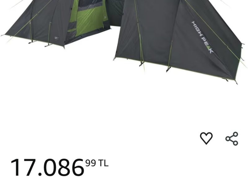High Peak Como 4 Kişilik Kamp Çadırı – 17.086₺ Piyasası 19.199₺ — %11 İndirim