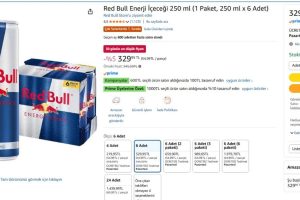 Red Bull Enerji İçeceği 250 ml (1 Paket, 250 ml x 6 Adet) — %83 İndirim