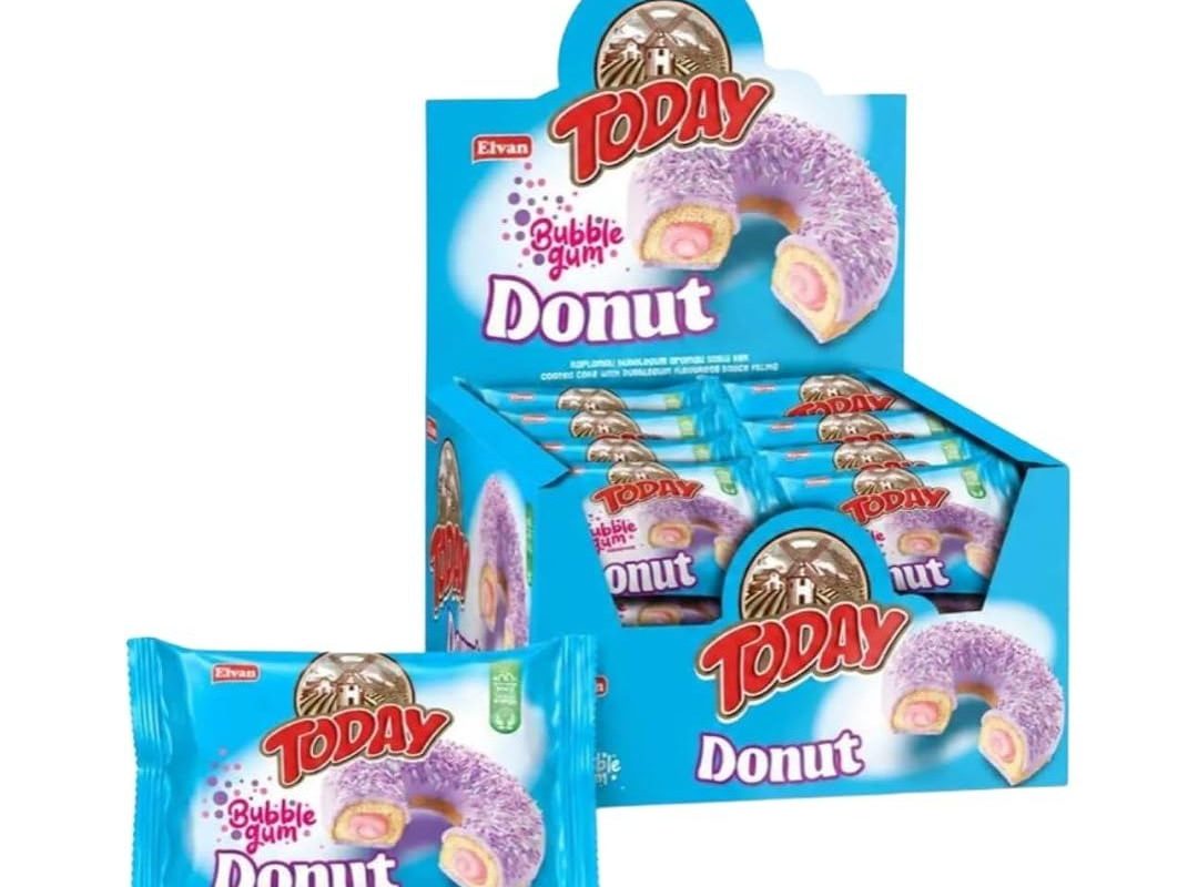 🛍️ Today Donut Bubblegum (Sakız Aromalı) Kek 35 Gr. 24 Adet (1 Kutu) | Sakız aromalı