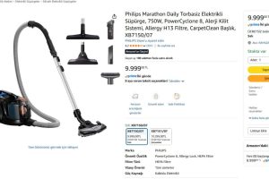 Philips Marathon Daily Torbasiz Elektrikli Süpürge, 750W, PowerCyclone 8, Alerji Kilit Sistemi, Allergy H13 Filtre, CarpetClean Başlık, XB7150/07