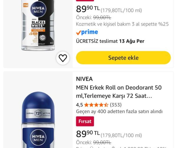 NIVEA Men Erkek Roll On Deodorant 50 ml Çeşitleri