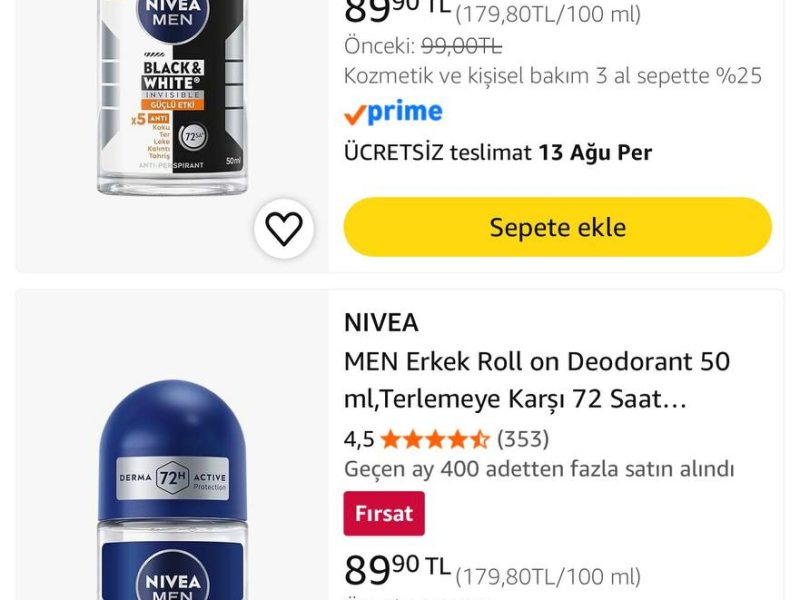 NIVEA Men Erkek Roll On Deodorant 50 ml Çeşitleri