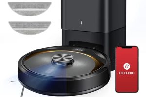 Ultenic T10 Elite Robot Vacuum Cleaner with Mop, Robotic Vacuum Self Emptying for 45 Days Hands-Free, LiDAR Navigation, Compatible with Alexa/Wi-Fi Connected, Ideal for Pet Hair, Hard Floor and Carpet