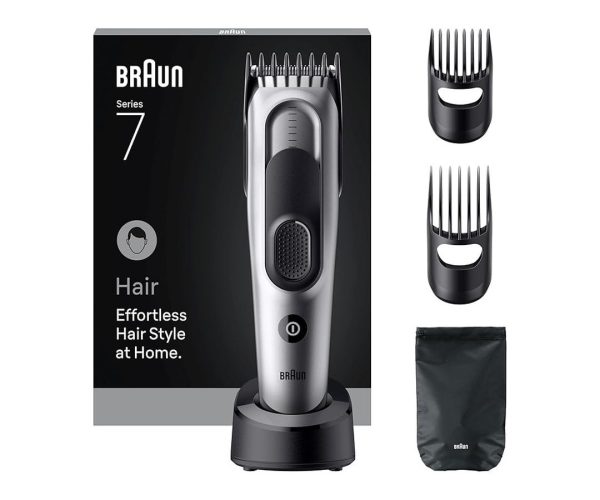 🛍️ Braun Saç Kesme Makinesi Series 7, +5 Aksesuar, Ömür Boyu Keskin Bıçak, 17 Uzunluk, HC7590 | Saç kesme makinesi, 5 stil aksesuarı, ultra keskin folyo, 17 uzunluk, 50 dakika kullanım, suya dayanıklı