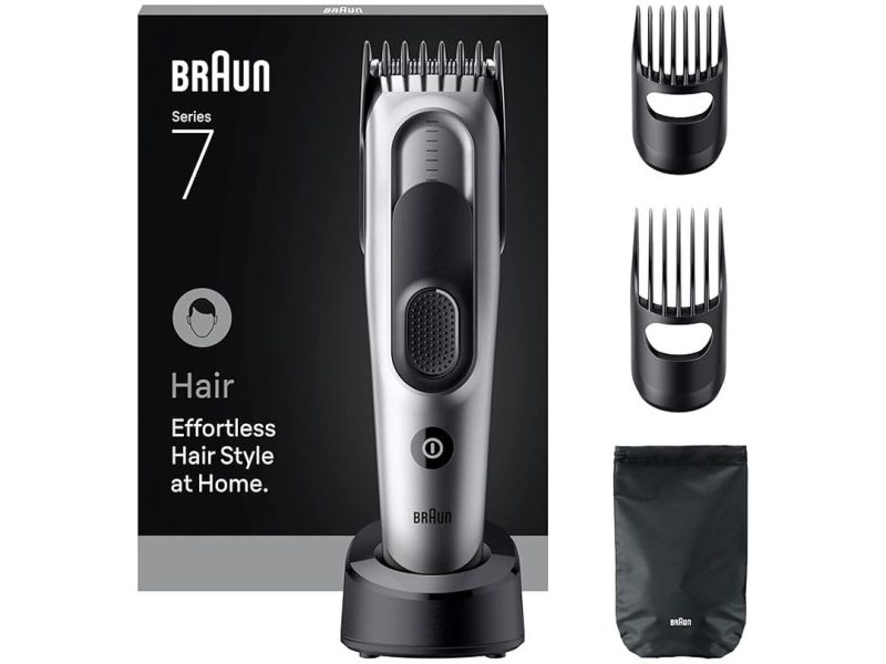 🛍️ Braun Saç Kesme Makinesi Series 7, +5 Aksesuar, Ömür Boyu Keskin Bıçak, 17 Uzunluk, HC7590 | Saç kesme makinesi, 5 stil aksesuarı, ultra keskin folyo, 17 uzunluk, 50 dakika kullanım, suya dayanıklı