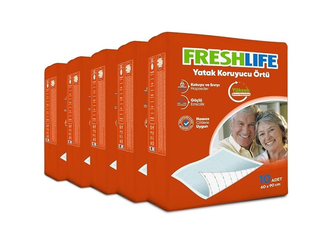 🛍️ Freshlife Yatak Koruyucu Örtü 60×90 cm 10×5 (50 Adet)