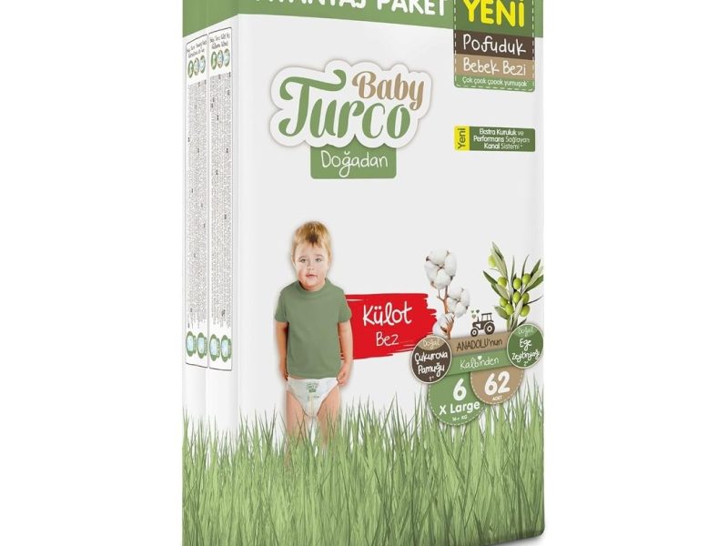🛍️ Baby Turco Doğadan Avantaj Paketi Pofuduk Külot Bez 6 Numara Xlarge 62 Adet