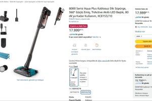 8000 Serisi Aqua Plus Kablosuz Dik Süpürge, 360° Güçlü Emiş, TriActive Akıllı LED Başlık, 80 dk’ya Kadar Kullanım, XC8153/10