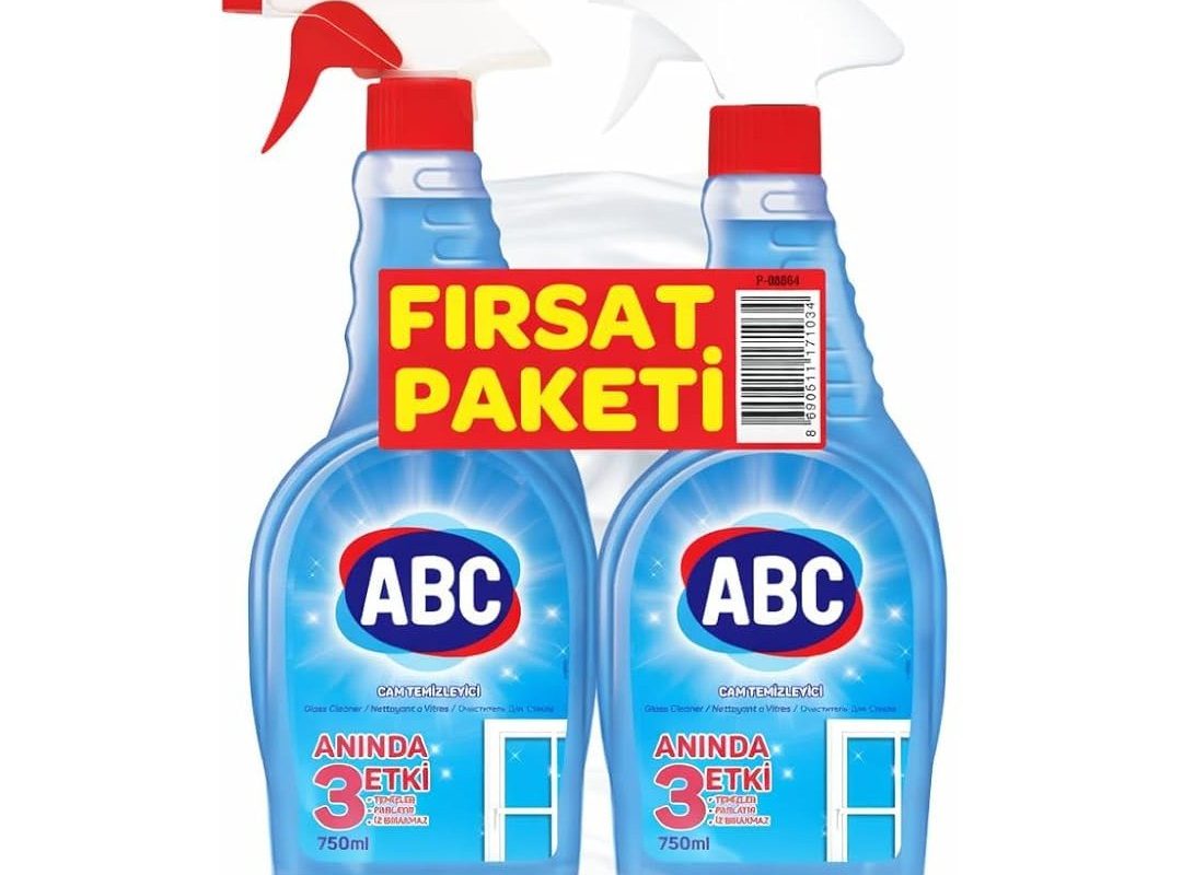 🛍️ ABC DETERJAN Cam Temizleyici Promosyonlu Paket (1+1) 750 Ml