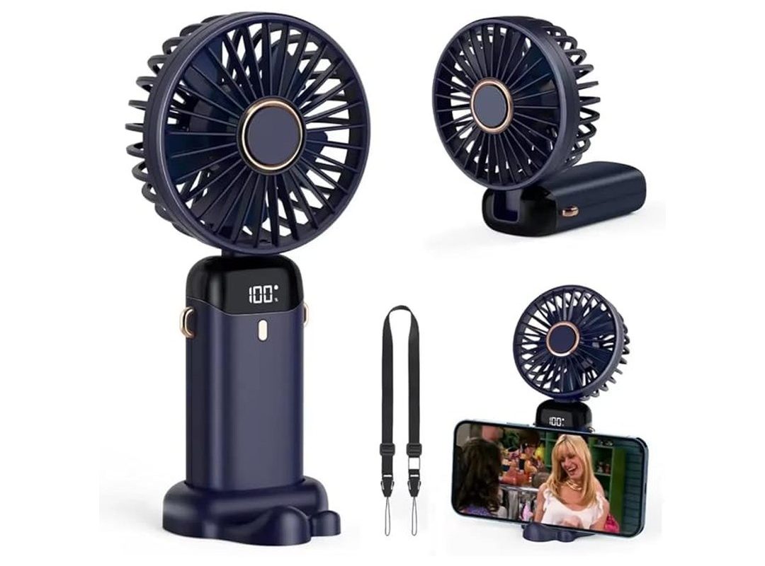 🛍️ Dijital Göstergeli Mini Vantilatör, Şarjlı Masaüstü Vantilatör, Taşınabilir 12000 Rpm El Fanı, Ergonoik Tasarım, Kademeli ve Sessiz Çalışma, Soğutucu Mini El Fanı, El Tipi ve Masaüstü Kullanım