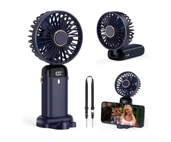 🛍️ Dijital Göstergeli Mini Vantilatör, Şarjlı Masaüstü Vantilatör, Taşınabilir 12000 Rpm El Fanı, Ergonoik Tasarım, Kademeli ve Sessiz Çalışma, Soğutucu Mini El Fanı, El Tipi ve Masaüstü Kullanım