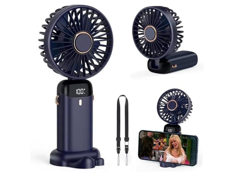 🛍️ Dijital Göstergeli Mini Vantilatör, Şarjlı Masaüstü Vantilatör, Taşınabilir 12000 Rpm El Fanı, Ergonoik Tasarım, Kademeli ve Sessiz Çalışma, Soğutucu Mini El Fanı, El Tipi ve Masaüstü Kullanım