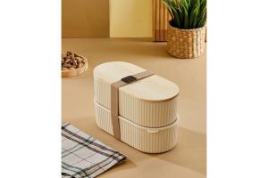 🛍️ Bambu Kapaklı Saklama Kabı 1,2L x2