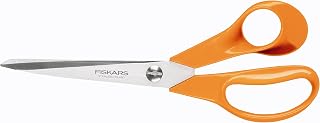 Fiskars El sanatları, dikiş ve ofis işleri için evrensel makas, Klasik, Uzunluk: 21 cm, Sağ elini kullananlar için, Turuncu, 1005148