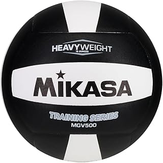 Mikasa MGV500 Heavy Weight Training Indoor Volleyball, Black/White